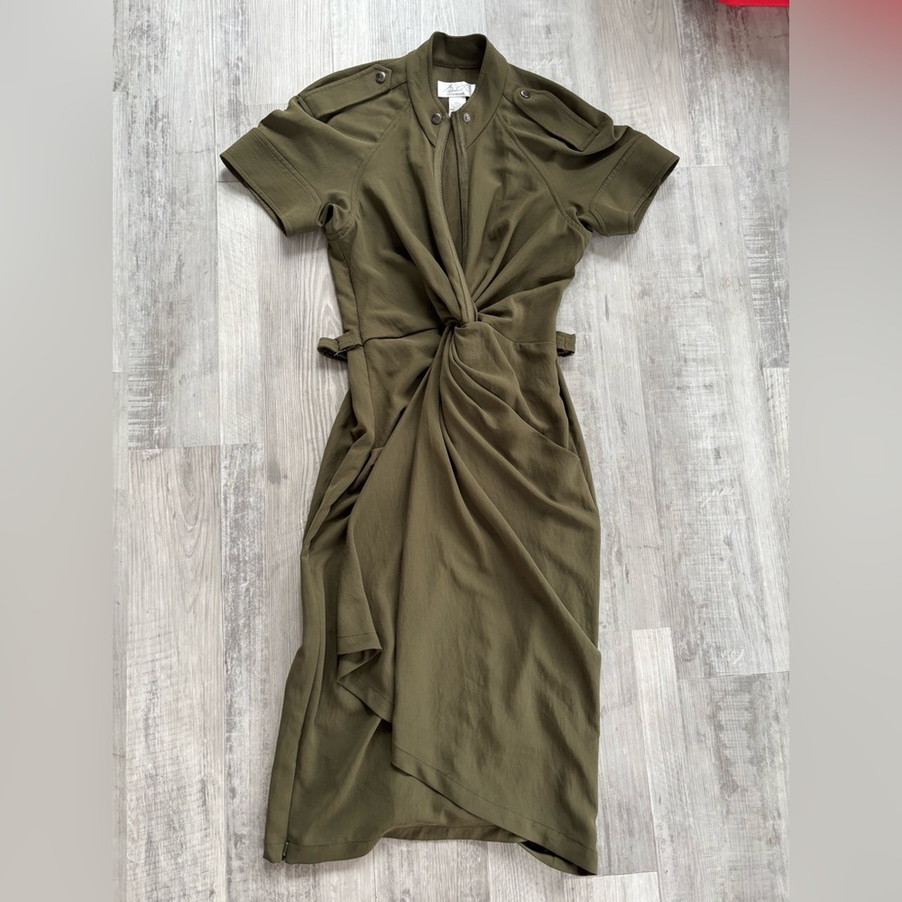 Byron Lars Olive‎ Green Midi Dress